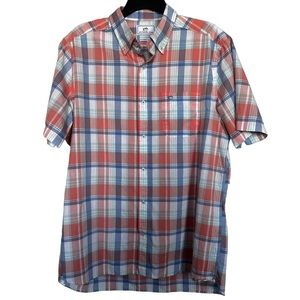 Southern Tide Men’s Sz M Classic Fit Short Sleeve Plaid Button Down Shirt